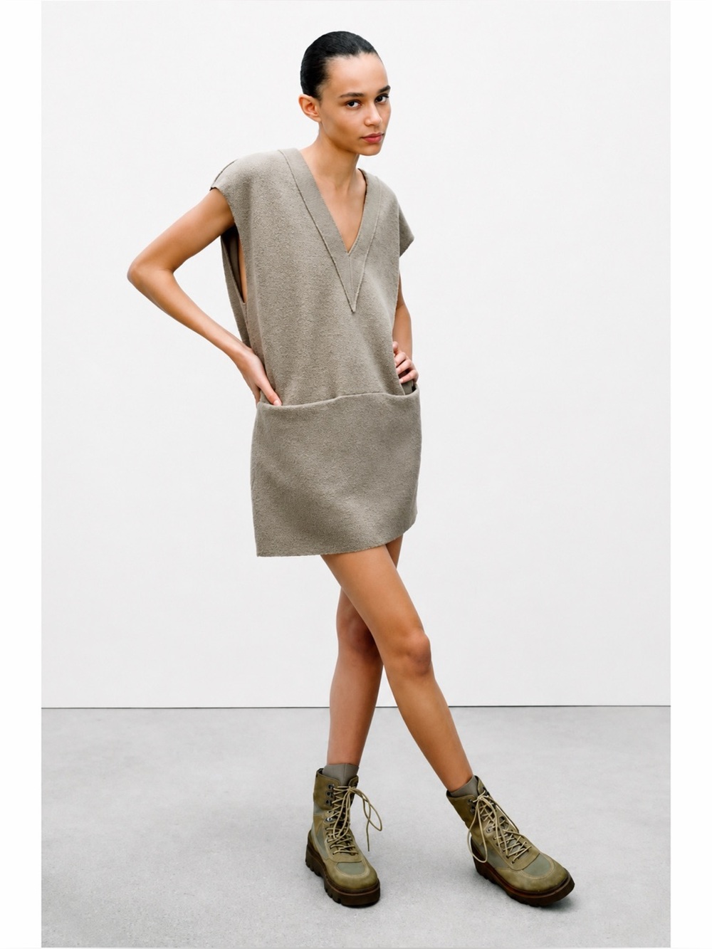 Zara Wool Sweater Vest Dress Tunic